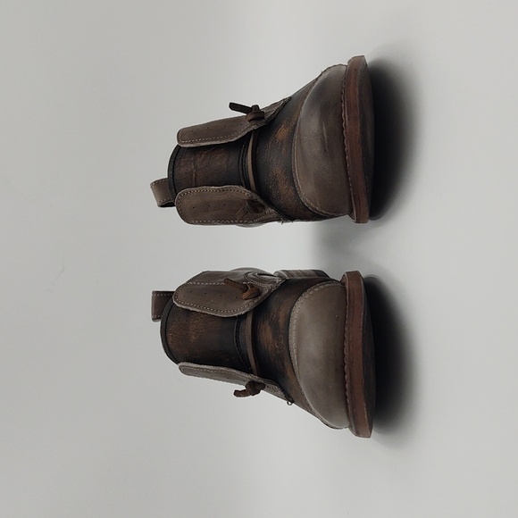 Freebird by Steven "Mabel" Oxford Booties Forest Green Mocha Mouse Tan 8 - Picture 3 of 13